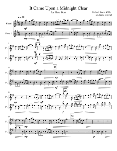 It Came Upon a Midnight Clear Flute Duet