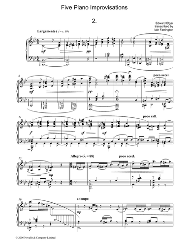 Five Piano Improvisations: 2. Largamente