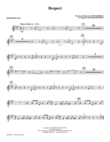Respect (arr. Roger Emerson) - Baritone Sax