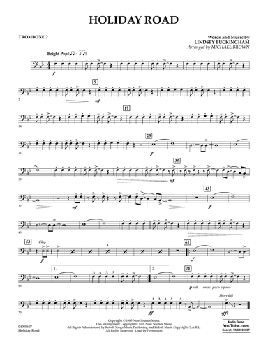 Holiday Road (from National Lampoon's Vacation) (arr. Michael Brown) - Trombone 2