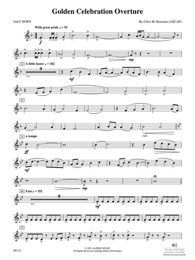 Golden Celebration Overture: 2nd F Horn