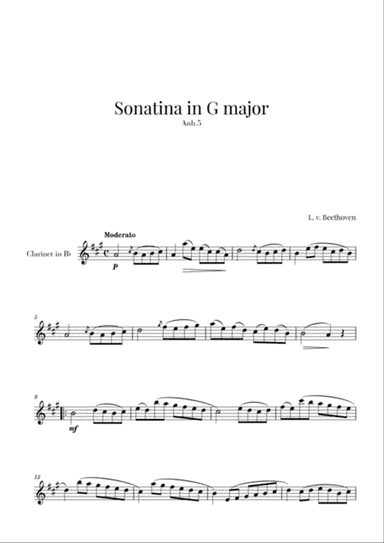 Beethoven - Sonatina in G Major (for Clarinet in Bb)
