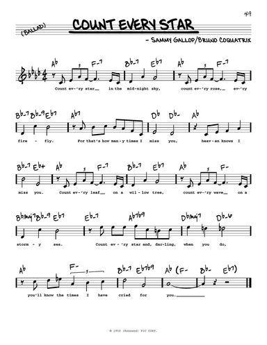 Count Every Star (High Voice)