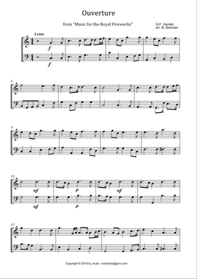 Music for the Royal Fireworks Duo Arrangement TB