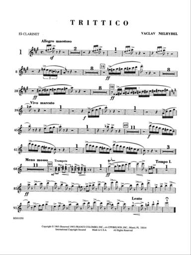 Trittico: E-flat Soprano Clarinet
