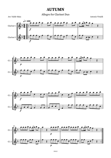 Autumn - The Four Seasons for Clarinet Duo