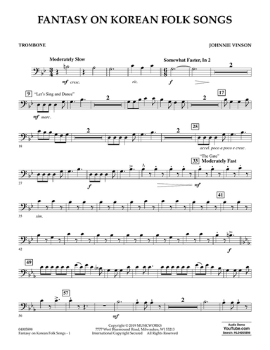 Fantasy on Korean Folk Songs - Trombone