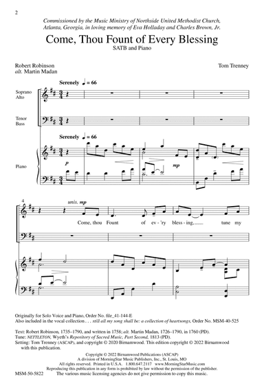 Come, Thou Fount of every blessing