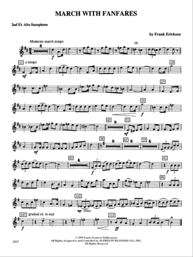 March with Fanfares: 2nd E-flat Alto Saxophone