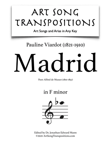 VIARDOT: Madrid (transposed to F minor)