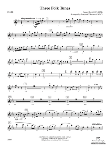 Three Folk Tunes: Flute