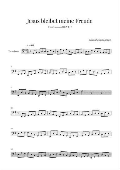 Bach - Jesus bleibet meine Freude for Trombone