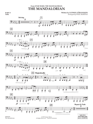 The Mandalorian (from Star Wars: The Mandalorian) (arr Paul Murtha) - Pt.5 - Tuba