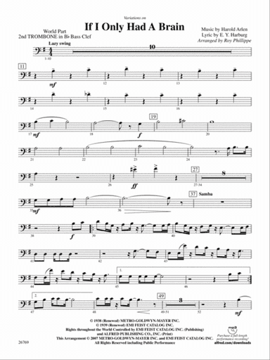 Variations on If I Only Had a Brain (from The Wizard of Oz): (wp) 2nd B-flat Trombone B.C.