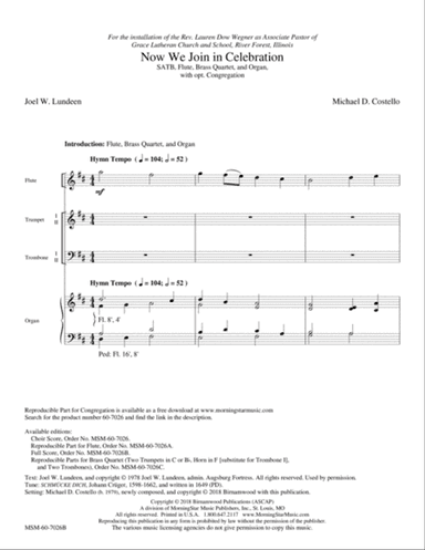 Now We Join in Celebration (Downloadable Full Score)