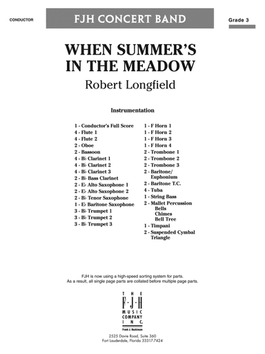 When Summer's in the Meadow: Score