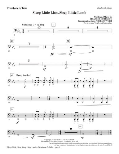 Sleep Little Lion, Sleep Little Lamb - Trombone 3/Tuba