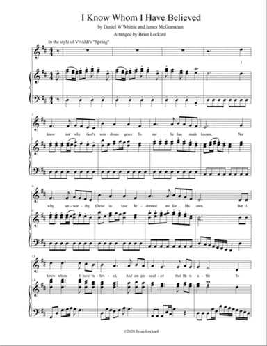 I Know Whom I Have Believed Piano and Voice