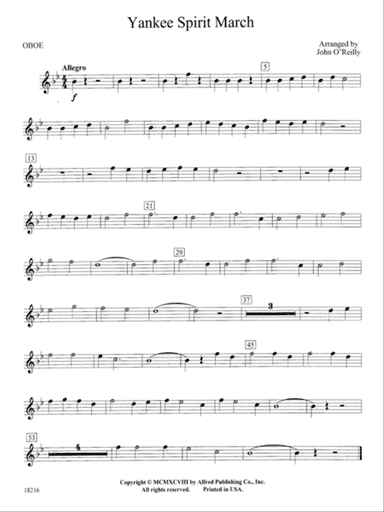 Yankee Spirit March: Oboe