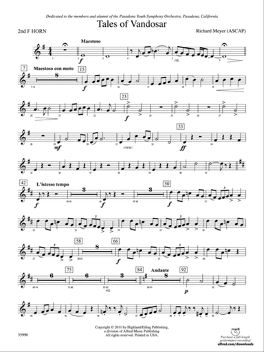 Tales of Vandosar: 2nd F Horn