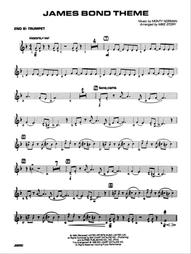James Bond Theme: 2nd B-flat Trumpet