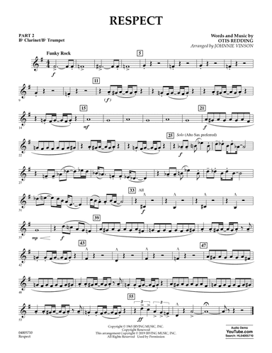Respect (arr. Johnnie Vinson) - Pt.2 - Bb Clarinet/Bb Trumpet