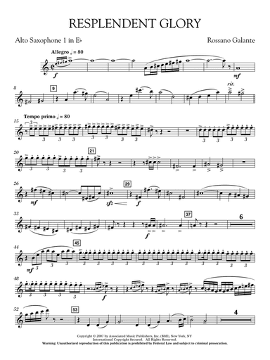 Resplendent Glory - Eb Alto Saxophone 1