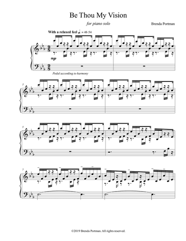 Be Thou My Vision (piano solo), arr. Brenda Portman