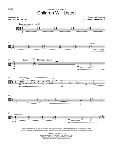 Children Will Listen (from Into The Woods) (arr. Jacob Narverud) - Viola