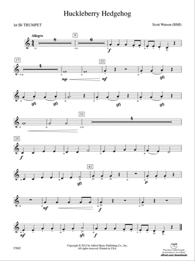 Huckleberry Hedgehog: 1st B-flat Trumpet