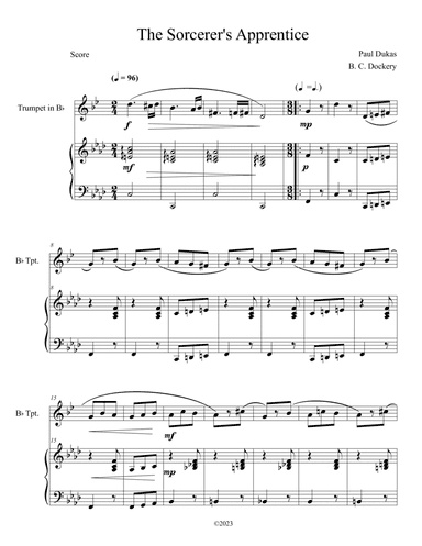 The Sorcerer's Apprentice (Trumpet Solo with Piano Accompaniment)