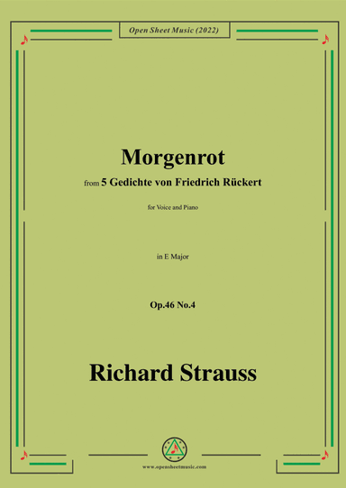 Richard Strauss-Morgenrot,in E Major,Op.46 No.4