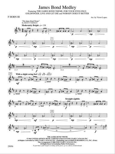 James Bond Medley: 3rd F Horn