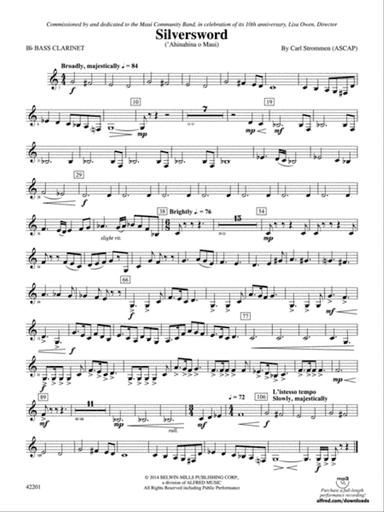 Silversword: B-flat Bass Clarinet