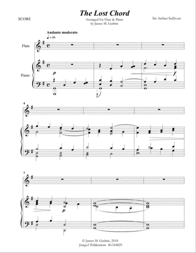 Sullivan: The Lost Chord for Flute & Piano