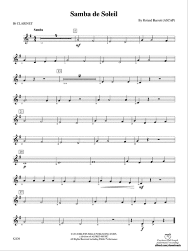 Samba de Soleil: 1st B-flat Clarinet