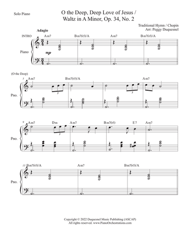 O The Deep, Deep Love of Jesus / Waltz in A minor, Op. 34. No. 2 (Solo Piano)