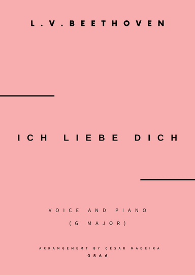 Ich Liebe Dich - Voice and Piano - G Major (Full Score and Parts)