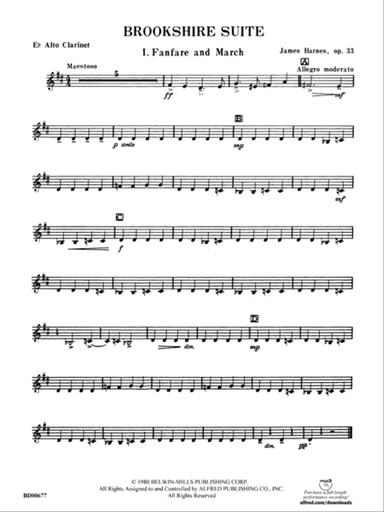 Brookshire Suite: E-flat Alto Clarinet