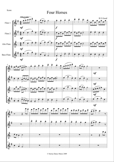 Four Horses for flute choir
