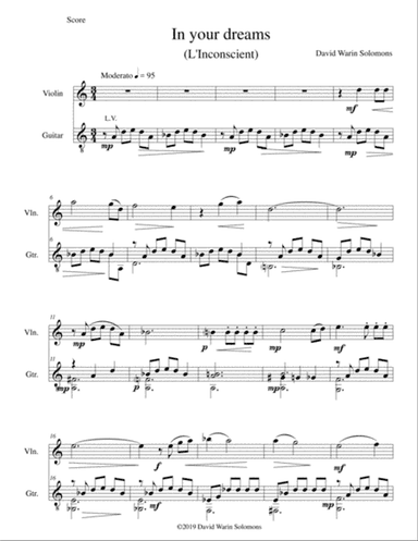 In your dreams (L'Inconscient) for violin and guitar