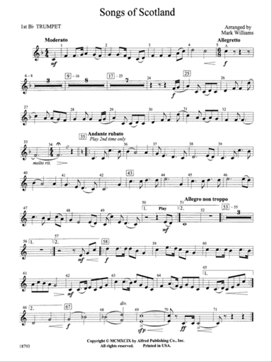 Songs of Scotland: 1st B-flat Trumpet