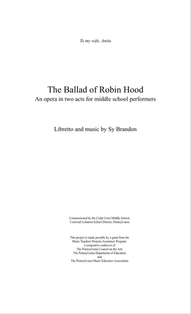 The Ballad of Robin Hood Full Score and Instrumental Parts