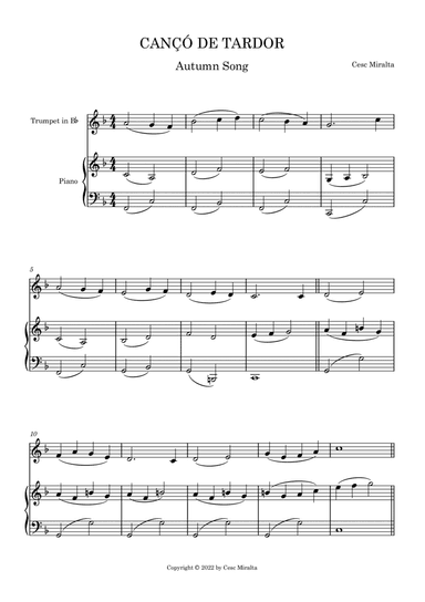 CANÇÓ DE TARDOR Tp & Pno