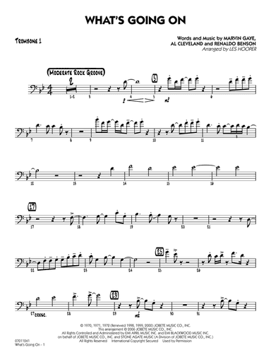What's Going On (arr. Les Hooper) - Trombone 1