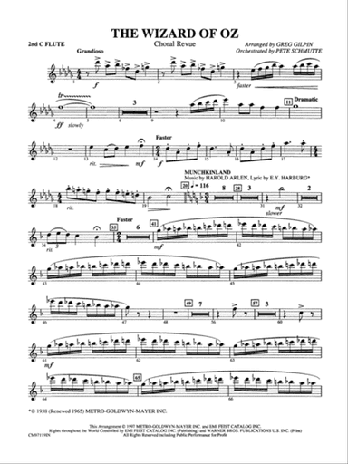 The Wizard of Oz -- Choral Revue: 2nd Flute