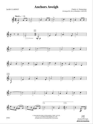 Anchors Aweigh: 2nd B-flat Clarinet