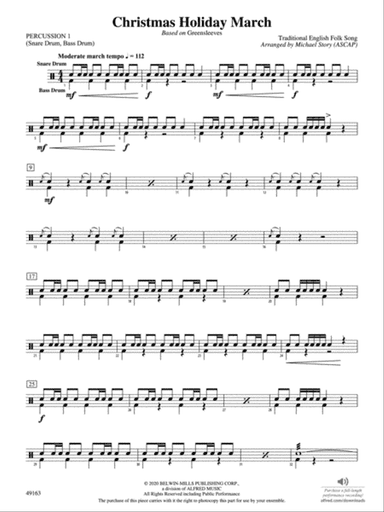 Christmas Holiday March: 1st Percussion