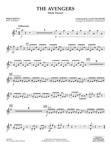The Avengers (Main Theme) (arr. Robert Longfield) - Percussion 2