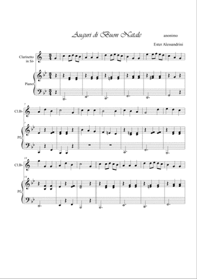 Auguri di Buon Natale. Clarinet and piano
